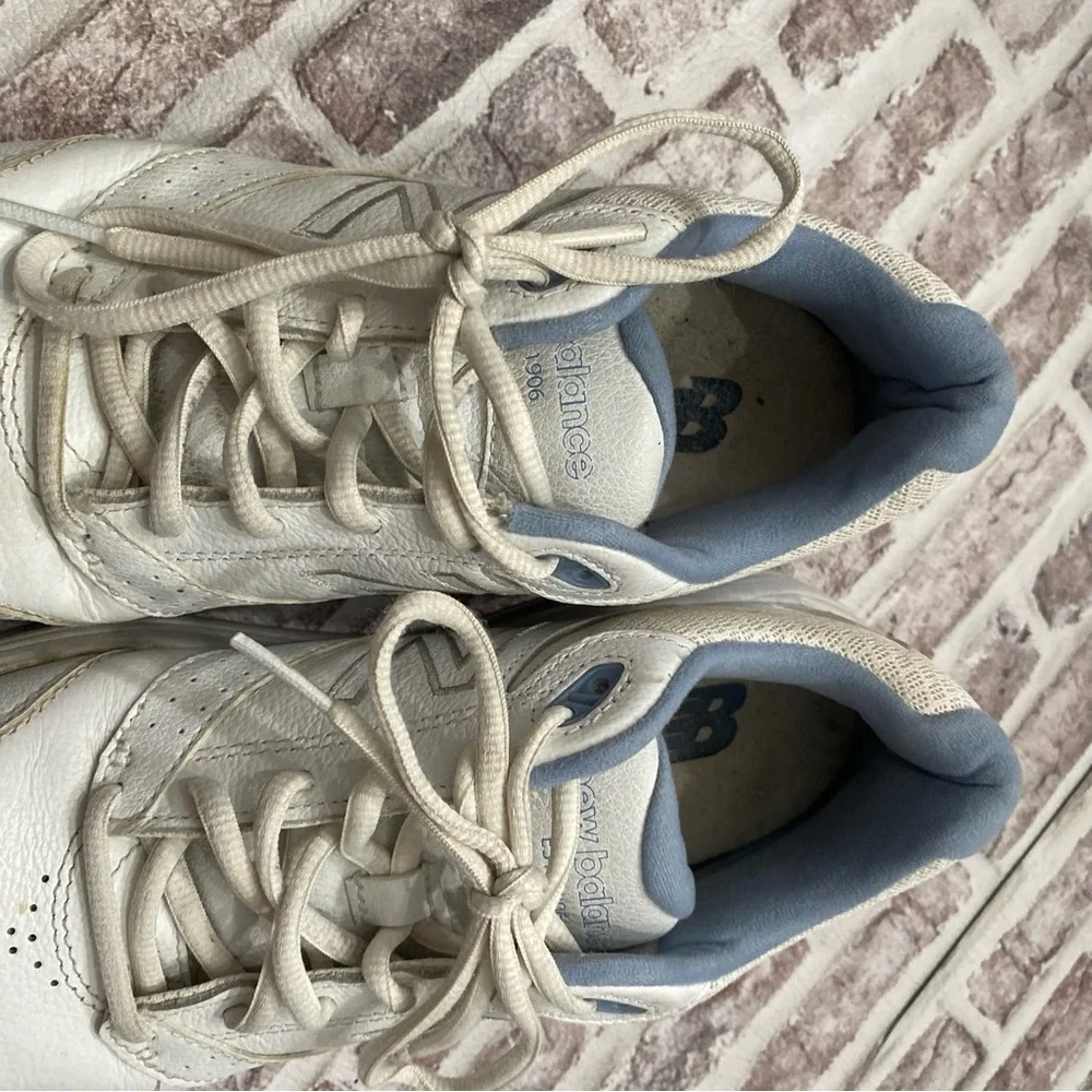 New Balance 928v3 Size 7.5 White Leather Blue ‎ Comfort Walking Shoes MW928WB3